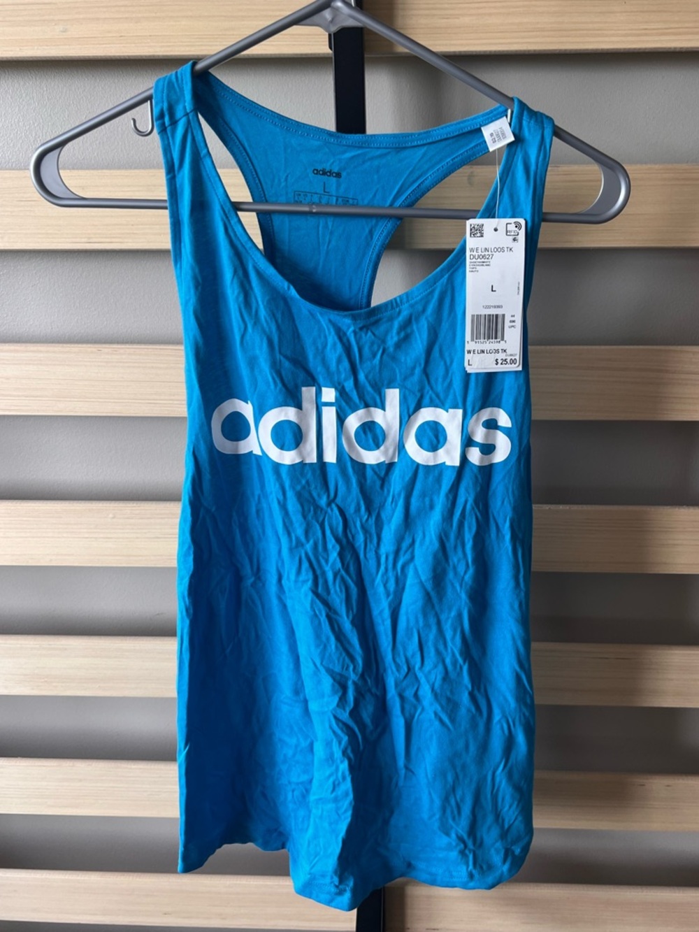 adidas Bright Blue Logo Racerback Tank Top